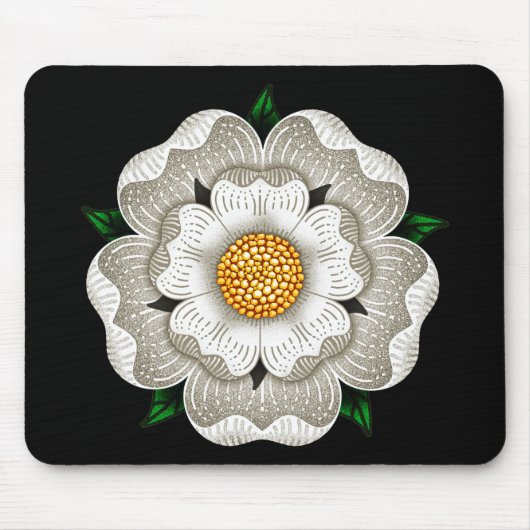Weiße Rose von York Mousepad (Vorne)