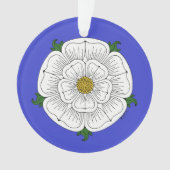 Weiße Rose von York Ornament (Vorderseite)