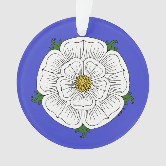 Weiße Rose von York Ornament (Vorderseite)