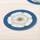 Weiße Rose von York Runder Pappuntersetzer (Angewinkelt)