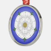 Weiße Rose von York Silbernes Ornament (Links)