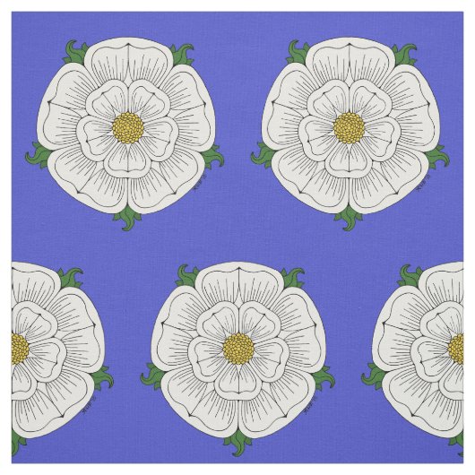 Weiße Rose von York Stoff (Muster)