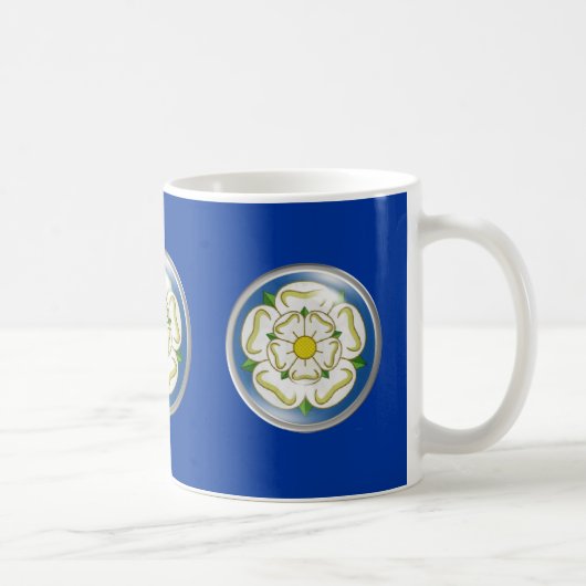 Weiße Rose von Yorkshire-Flagge Kaffeetasse (Rechts)