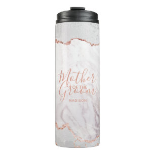 Weiße & Roségold-Achat-Marmor-Mutter der Brautpart Thermosbecher