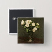 Weiße Rosen, 1875 (Öl auf Leinwand) Button (Vorne & Hinten)