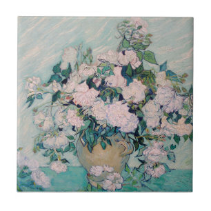 Weiße Rosen-1890-Vincent van Gogh Fliese