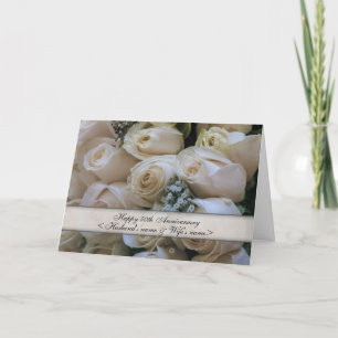 Weiße Rosen<50th>Hochzeitstag Karte