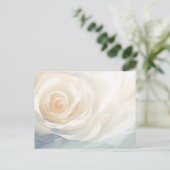 Weiße Rosen abstrakte Blumenmalerei Postkarte (Stehend Vorderseite)