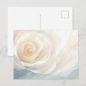 Weiße Rosen abstrakte Blumenmalerei Postkarte (Vorne/Hinten)