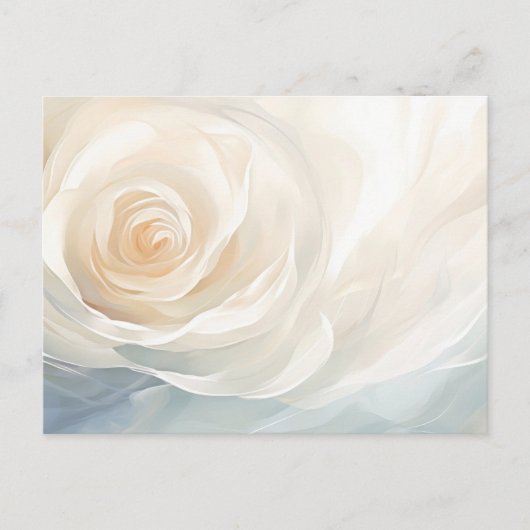 Weiße Rosen abstrakte Blumenmalerei Postkarte (Vorderseite)