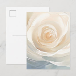 Weiße Rosen abstrakte Blumenmalerei Postkarte