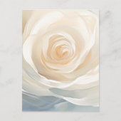Weiße Rosen abstrakte Blumenmalerei Postkarte (Vorderseite)