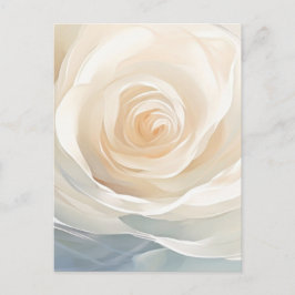 Weiße Rosen abstrakte Blumenmalerei Postkarte
