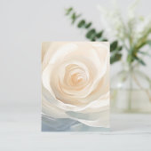 Weiße Rosen abstrakte Blumenmalerei Postkarte (Stehend Vorderseite)