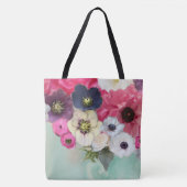 WEISSE ROSEN, ANEMONBLUME, AQUAMARINER AQUA-BLAU TASCHE (Vorderseite)
