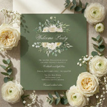 Weiße Rosen-Aquarell-Weingut-Hochzeit
