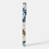 Weiße Rosen auf Indigoblau Hintergrund iPhone Hülle (Rechte Seite)