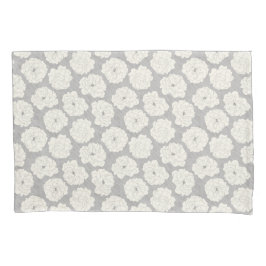 Weiße Rosen auf Light Gray - nahtloses Muster. Kissenbezug