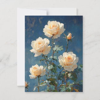 Weiße Rosen auf Marinebirge Postkarte