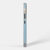 Weiße Rosen auf rustikal blauem Hintergrund mit Mo Samsung Galaxy Hülle (Rechte Seite)