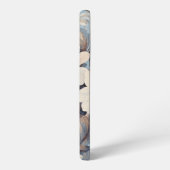 Weiße Rosen auf rustikal blauem Hintergrund mit Mo Samsung Galaxy Hülle (Linke Seite)