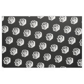 Weiße Rosen auf schwarzem Hintergrund Stoff (Fat Quarter (45,7 x 55,9 cm))