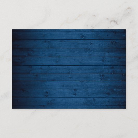 Weiße Rosen Blau Holzlattern Hochzeitsdetails Begleitkarte (Rückseite)