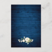 Weiße Rosen Blau Holzlattern Hochzeitsdetails Begleitkarte (Rückseite)
