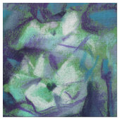 "Weiße Rosen, blaue Blätter", nostalgischer Blumen Stoff (Nahaufnahme)