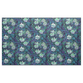 "Weiße Rosen, blaue Blätter", nostalgischer Blumen Stoff (Yard (91,4 cm))