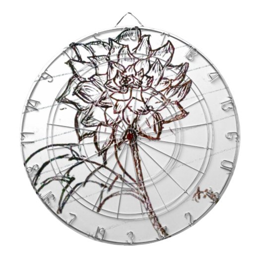 weiße Rosen-Blume Dartscheibe (vorne)