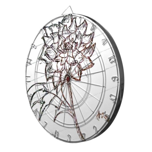 weiße Rosen-Blume Dartscheibe (Vorderseite rechts)