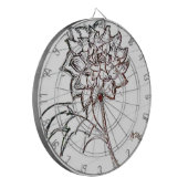 weiße Rosen-Blume Dartscheibe (Vorderseite Links)