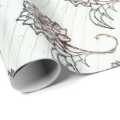 weiße Rosen-Blume Geschenkpapier (Rolleneckpunkt)