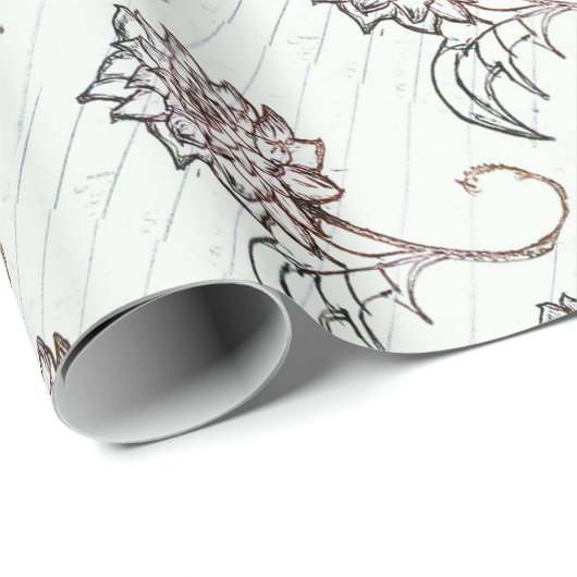 weiße Rosen-Blume Geschenkpapier (Rolleneckpunkt)