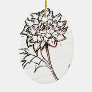 weiße Rosen-Blume Keramikornament
