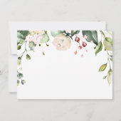 Weiße Rosen Blume Mädchen Danke Karte (Rückseite)