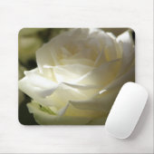 Weiße Rosen-Blumenblüten-Schicksals-Gärten Mousepad (Mit Mouse)