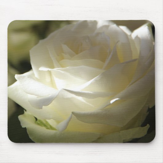 Weiße Rosen-Blumenblüten-Schicksals-Gärten Mousepad (Vorne)