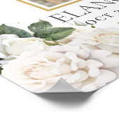 Weiße Rosen Blumenfeier zum Foto des Lebens Poster (Ecke)