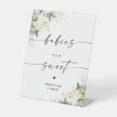 Weiße Rosen Blumenjungen sind süße Zeichen Sockelschild (Vorderseite)