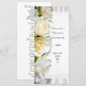 Weiße Rosen-Blumenkirche Hochzeitsprogramm Programm (Vorne/Hinten)