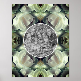Weiße Rosen-Blumenrahmen Erstellen Sie Ihr eigenes Poster