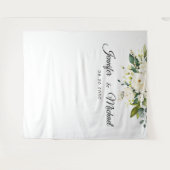 Weiße Rosen Blumenzeremonie Hintergrund Wandteppich (Vorderseite (Horizontal))