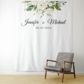 Weiße Rosen Blumenzeremonie Hintergrund Wandteppich (Beispiel)