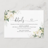 Weiße Rosen Blumenzwiebelkarte Begleitkarte (Vorderseite)