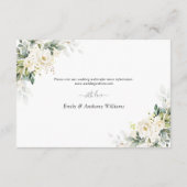 Weiße Rosen Blumenzwiebelkarte Begleitkarte (Rückseite)