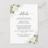 Weiße Rosen Blumenzwiebelkarte Begleitkarte (Vorderseite)