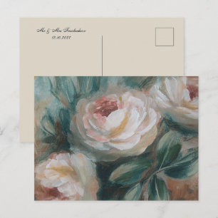 Weiße Rosen "Danke"  Feiertagspostkarte