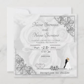 Weiße Rosen Einladung (Vorderseite)